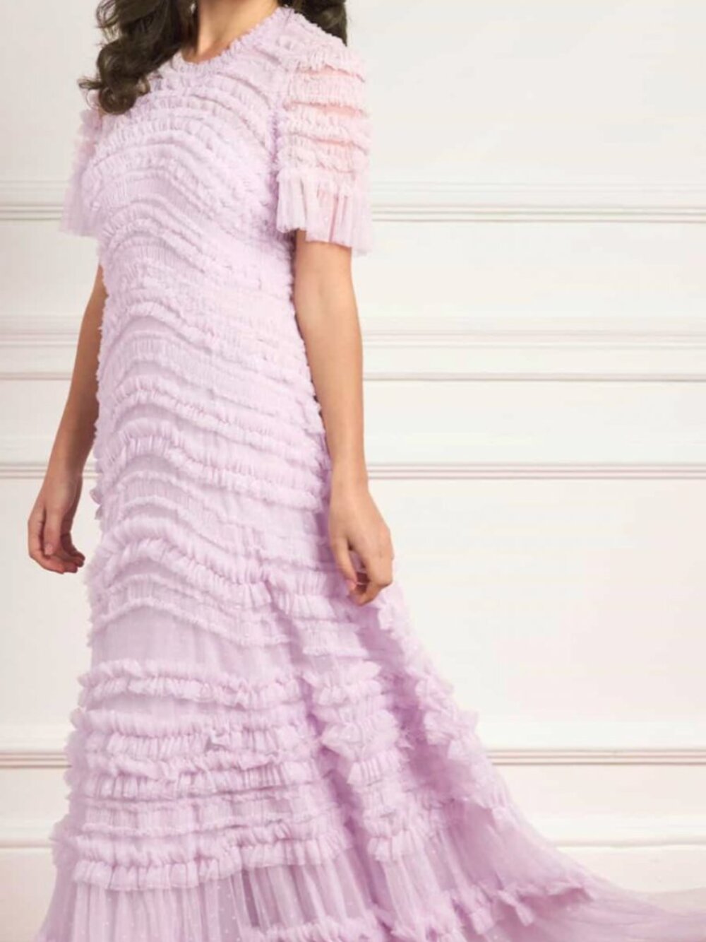 Needle & Thread Amara Round Neck Ruffle Gown - Picture 5 of 5